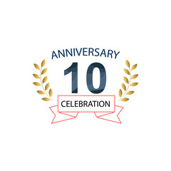 10 Anniversary celebration template vector design illustration