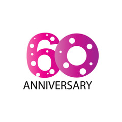 60 Anniversary celebration template vector design illustration