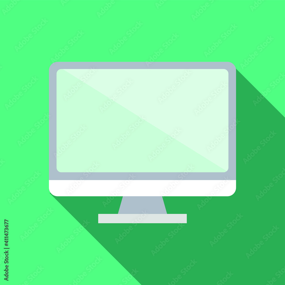 Poster computer icon. vector laptop. personal computer in flat style. desktop computer. computer icon isola