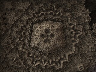 A bizarre fractal structure that looks alike as an ancient alien artifact.