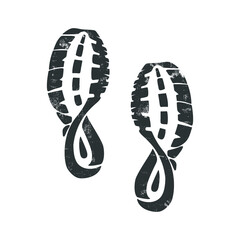 Boot print with grunge effect isolated on white. Vector illustration.