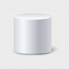 White Cylinder Isolated transparent Background With Gradient Mesh, Vector Illustration