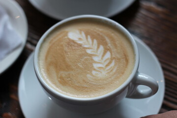 cup of coffe on the table in cafe