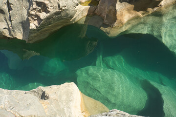 beautiful natural pools, along the Alcanadre river in Fuente de Tamara, located in the Aragonese...
