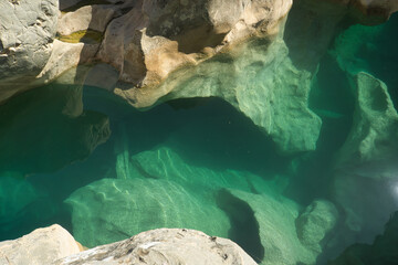 beautiful natural pools, along the Alcanadre river in Fuente de Tamara, located in the Aragonese...