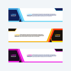 abstract geometric web design banner template isolated on dark grey background