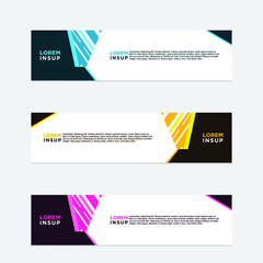 abstract geometric web design banner template isolated on dark grey background