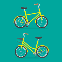 Vector illustration of woman's bake and man's bike