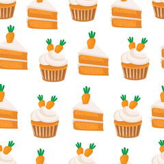 seamless pattern with cupcakes