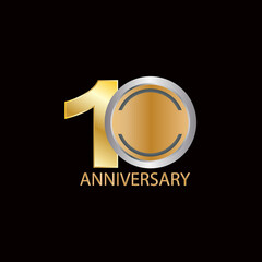 10 Years anniversary celebration vector template design illustration