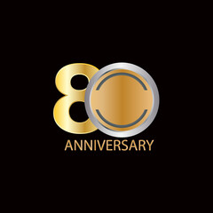 80 Years anniversary celebration vector template design illustration