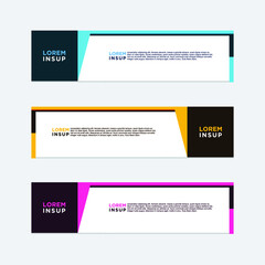 abstract geometric web design banner template isolated on dark grey background