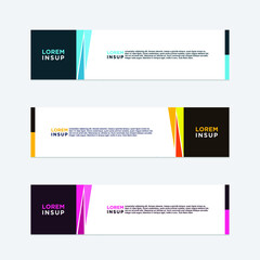 abstract geometric web design banner template isolated on dark grey background