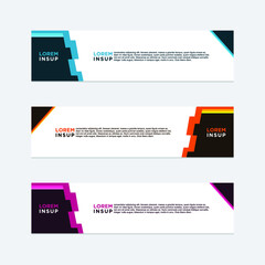 abstract geometric web design banner template isolated on dark grey background