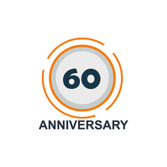 60 Years anniversary celebration vector template design illustration