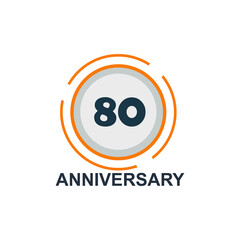Obraz premium 80 Years anniversary celebration vector template design illustration