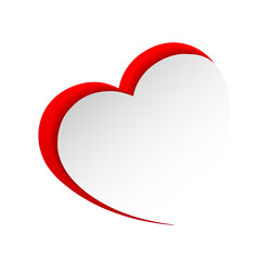 A heart cut out of paper. The design element of a greeting card, invitation.