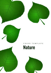 Nature background with green fresh leaves . Vector