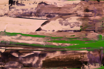 Modern contemporary acrylic background. Colorful texture made with a palette knife. Abstract painting on paper. Mess on the canvas.