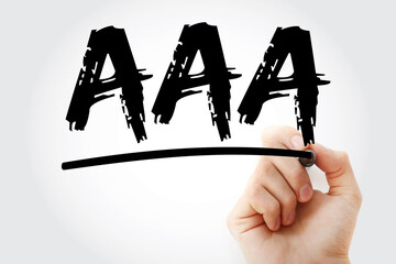 AAA - Abdominal Aortic Aneurysm acronym with marker, medical concept background