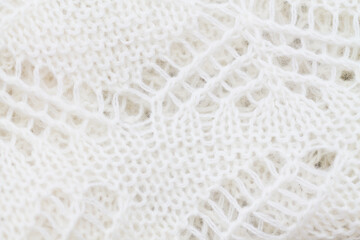 White openwork knitted fabric for background