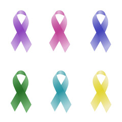 Cancer awareness ribbons  isolated vector