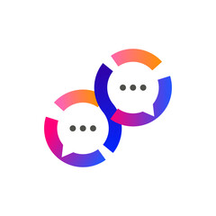 Communication logo. Two comment bubbles