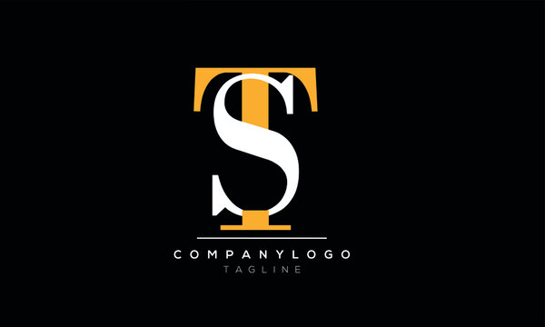 Abstract Letter Initial TS or ST Vector Logo Design Template