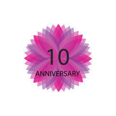 10 years anniversary celebration template vector design illustration