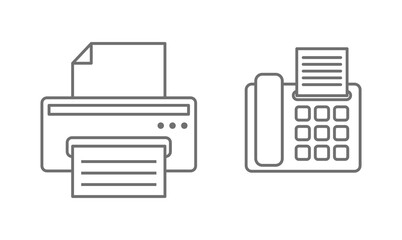 printer fax outline icon