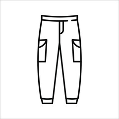 Long Pants Jeans Icon Vector Template Flat Design on white background. color editable