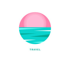 Logo for resort, hotel, travel agency, spa with sun and sea