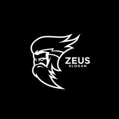 zeus black logo concept style for template, emblem, mascot, logo zeus vector illustration for sport and esport team design