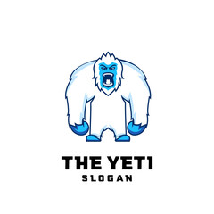 the yeti bigfoot iceman logo vector  icon illustration suitable for esport, outdoor, game logo design - obrazy, fototapety, plakaty