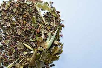Collected and dried herbs of the Carpathians are brewed like tea.. High quality photo