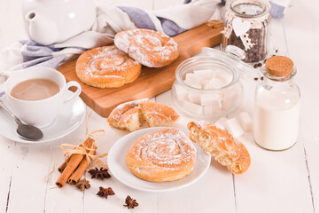 Sweet pastry swirls. 