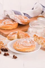 Sweet pastry swirls. 