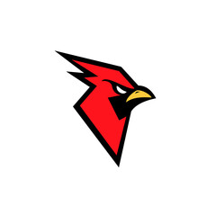 cardinal bird red logo with black background icon design vector illustration