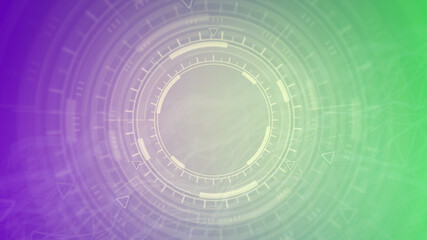 Obraz premium bright hi-tech abstract background of moving hud circles, technology concept - abstract 3D rendering
