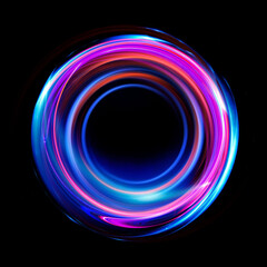 Vivid abstract background. Beautiful design of rotation frame.  .Mystical portal. Bright sphere lens. Rotating lines. Glow ring. .Magic neon ball. Led blurred swirl. Spiral glint lines. HUD