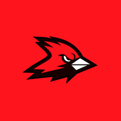cardinal bird red logo with black background icon design vectorcardinal bird red logo with black background icon design vector