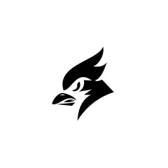 cardinal bird / blue jay black logo icon design vector