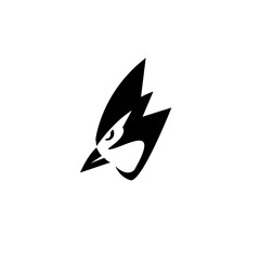 cardinal bird / blue jay black logo icon design vector