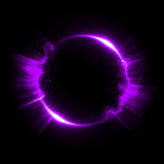 Vivid abstract background. Beautiful design of rotation frame.  .Mystical portal. Bright sphere lens. Rotating lines. Glow ring. .Magic neon ball. Led blurred swirl. Spiral glint lines. HUD