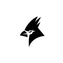 cardinal bird / blue jay black logo icon design vector