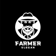 Columbia south america farmer character logo icon design cartoon isolated background