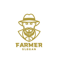 Columbia south america farmer character logo icon design cartoon isolated background