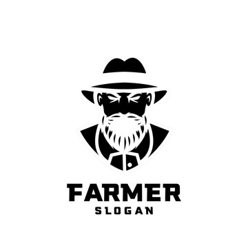 Columbia south america farmer character logo icon design cartoon isolated background