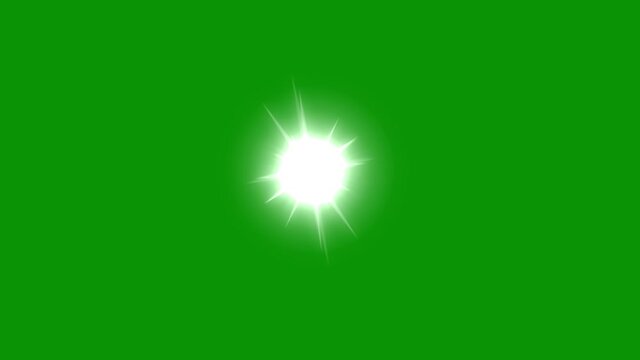 Glowing sun motion graphics with green screen background