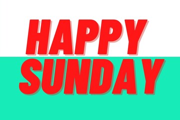 Happy Sunday text on banner or card